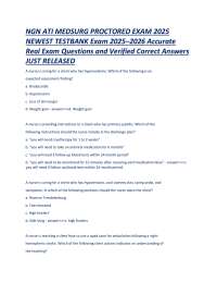 NGN ATI MEDSURG PROCTORED EXAM 2025 NEWEST TESTBANK Exam 2025–2026 Accurate Real Exam Ques