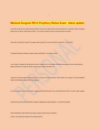 Medical-Surgical RN Prophecy Relias Exam Questions and Answers