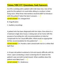 Vision Rehabilitation: NBCOT Practice Questions and Answers