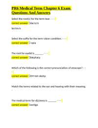Medical Terminology: Eye and Ear Exam Q&A