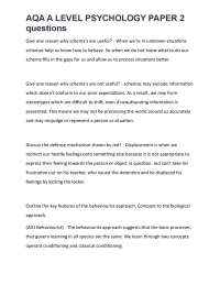 A-Level Psychology Paper 2: Exam Questions and Answers