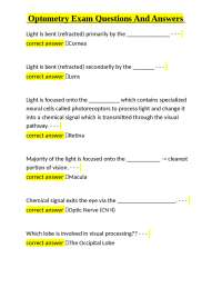 Optometry Exam Questions And Answers