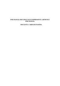 Paniere 2025 PSICOLOGIA DEI LINGUAGGI ESPRESSIVI E ARTISTICI prof.ssa CARDANI FIAMMA