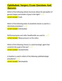 Ophthalmic Surgery: Exam Questions and Answers for Medical Students
