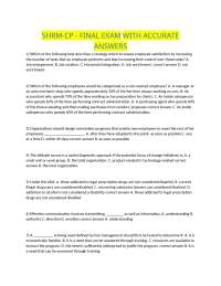 SHRM-CP Certification Exam: Practice Questions and Answers