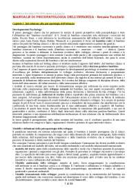 Riassunto Manuale di Psicopatologia dell’infanzia (Tambelli) prof Del Vecchio UNIPG