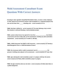 Mold Assessment Consultant Exam Questions: Texas Regulations & EPA Guidelines