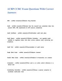 ACRP CCRC Exam Q&A: Clinical Research and GCP Compliance