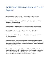 ACRP CCRC Exam Q&A: Clinical Research and ICH Guidelines