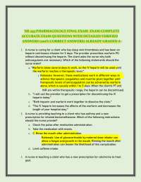 Pharmacology Final Exam: Questions and Verified Answers for A+ Grade