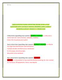 CNOR Exam Prep: Key Concepts and Verified Answers for Operating Room Nurses