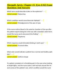 Sherpath Jarvis: Chapter 15: Eyes EAQ Exam Questions And Answers