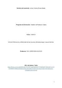 Informe Pertinencia y efectividad de los recursos utilizados según requerimientos.