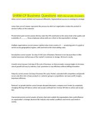 SHRM-CP Business Questions With Accurate Answers