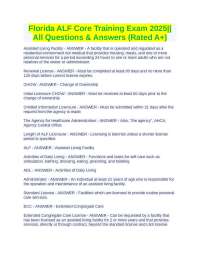 Florida ALF Core Training Exam 2025: Q&A Guide