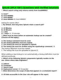 Splunk Certification Practice Questions and Solutions