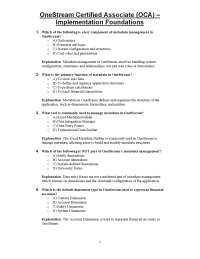 OneStream Certified Associate (OCA) – Implementation Foundations