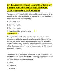 Eye and Vision Conditions: Evolve Q&A for Nursing Students