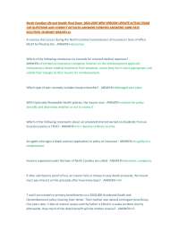 North Carolina Life and Health Final EXAM 2025-2026 ACCURATE ACTUAL EXAM QUESTIONS AND COR