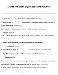 MGMT 373 Exam 2: Data Analytics and IT Governance Q&A