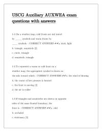 USCG Auxiliary AUXWEA Exam: Weather Questions and Answers