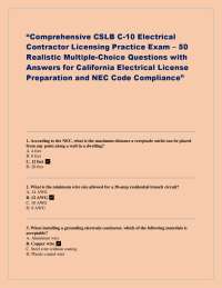 CSLB C-10 Electrical Contractor License Practice Exam