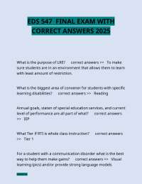 EDS 547  FINAL EXAM WITH CORRECT ANSWERS 2025