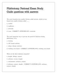Phlebotomy National Exam Study Guide: Questions and Answers