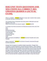 Accounting Questions and Solutions: Unit Tests and Exam Prep