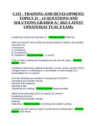 Training and Development: Leadership and Organizational Learning Q&A