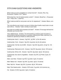 DTR Exam Q&A: Dietetics and Nutrition Study Guide