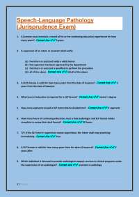 Speech-Language Pathology Jurisprudence Exam Q&A
