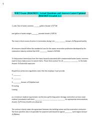 Water Damage Restoration Exam Questions and Answers