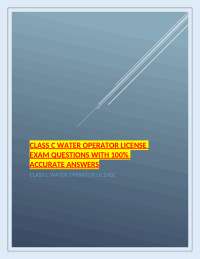 Class C Water Operator License Exam: Q&A Study Guide