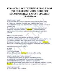 Financial Accounting Final Exam: 250 Questions with Solutions