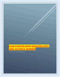 Class B Water Exam Q&A: Water Treatment Processes