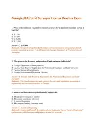 Georgia Land Surveyor License Exam Practice Questions