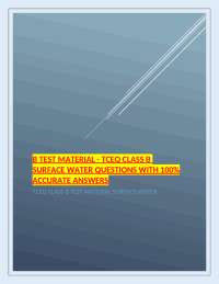 B Test Material – TCEQ Class B Surface Water Questions with 100% Accurate Answers – Texas