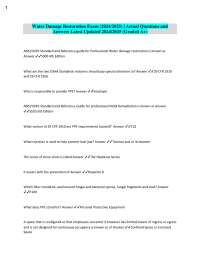 Water Damage Restoration Exam Questions and Answers 2024/2025