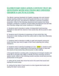 Elementary Education Content Test: Questions and Solutions 2025
