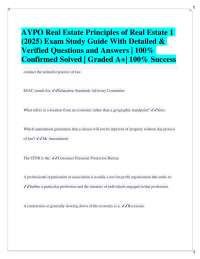 Real Estate Principles Exam Study Guide: Questions and Answers