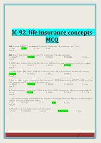 Life Insurance Concepts: Multiple Choice Questions (MCQs) for Exam Prep