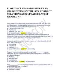 Florida Claims Adjuster Exam Q&A 2025: Insurance Study Guide