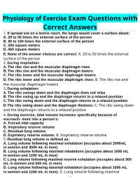 Physiology of Exercise: Exam Questions and Answers