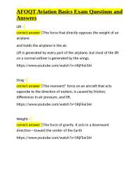 AFOQT Aviation Basics: Exam Q&A for Flight Principles