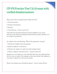 Food Safety Practice Test: Preventing Foodborne Illnesses