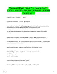 Pharmacology Exam Review: Key Concepts and Drug Mechanisms