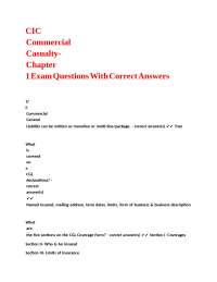 CGL Insurance Exam Questions and Answers
