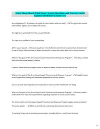 Army Sharp Board Final Exam | Actual Questions and Answers Latest  Updated 2024/2025 (Grad