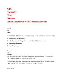 CGL Insurance Exam Questions and Answers